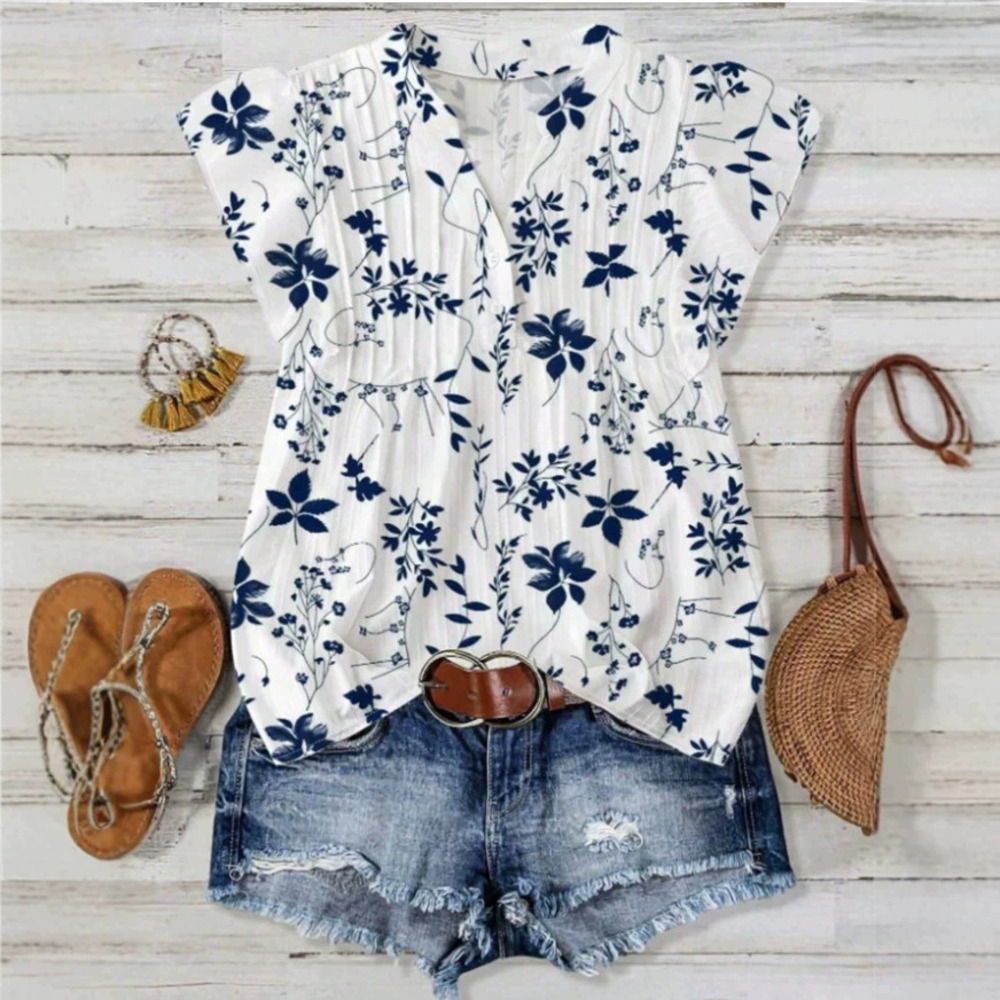 Zara Loose Single Button Open Front Three Quarter Sleeve Top Casual Office